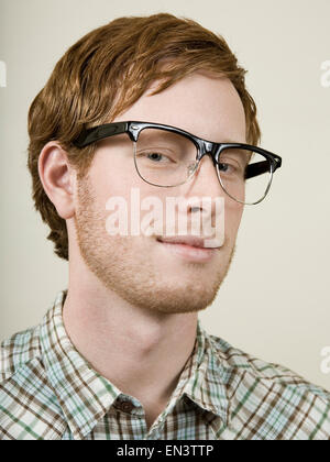 Mann mit Brille Stockfoto