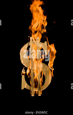 Währungssymbol in Brand Stockfoto