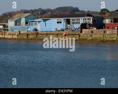 Die blaue Hütte genannt Britbank von DI Alec Hardy, verwendet gespielt von David Tennant in der TV-Serie Broadchurch, West Bay, Stockfoto