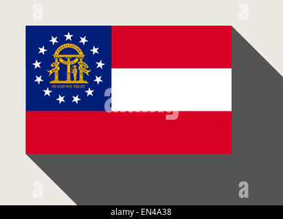 Amerikanischen Bundesstaat Georgia Flagge in flachen Web-Design-Stil. Stockfoto