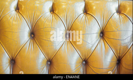 Verwittert braunen Leder Sofa Detail als Hintergrundbild Stockfoto