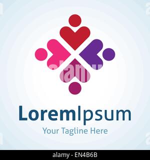 Aktie Liebe Menschen Blume Vektor-Logo Kreissymbol Stock Vektor