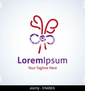 Blume Geschenk einfach Natur Linie Blumenstrauß Vektor-Logo Symbol Stock Vektor