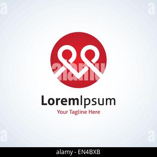 Paar Liebe umarmt Herd Form Vektor-Logo-Symbol Stock Vektor