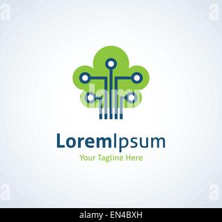 Technologie-Brücke Schaltung Integration Vektor-Logo Baumsymbol Stock Vektor