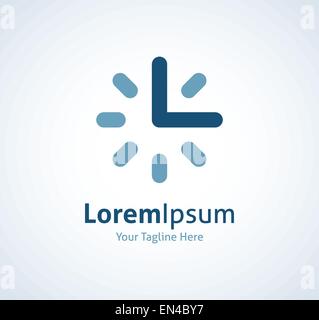 Stempeluhr Stunden Minuten Sekunden Vektor-Logo-Symbol Stock Vektor