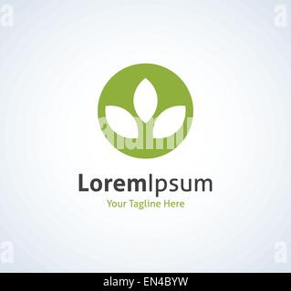 Health care grüner Kreis verlässt Vektor-Logo-Symbol Stock Vektor