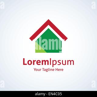 Grünes Haus-Effizienz-Initiative Vektor-Logo-Symbol Stock Vektor