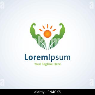 Gesunden Zukunftsmarkt Ernährung Fitness-Vektor-Logo-Symbol Stock Vektor