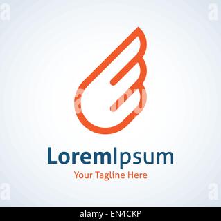 Orange einfache Flügel Logo-Vektor-Logo-Symbol Stock Vektor