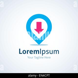 Laden Sie hier Punkt Blase Locator Vektor-Logo Stecknadelsymbol Stock Vektor