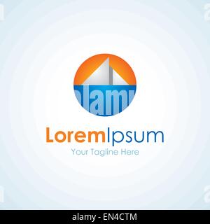 Fernen Segelboot Symbol einfache Elemente logo Stock Vektor