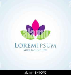 Schöne Seerose viel Blume Symbol einfache Elemente logo Stock Vektor
