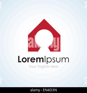 Freischalten der geheimen Haus Immobilien Konzept Elemente Symbol logo Stock Vektor