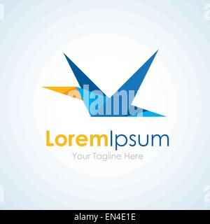 Pixel seltsame geometrische fliegenden Vogel Element Symbole Firmenlogo Stock Vektor