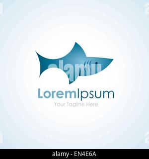 Hai Fisch schwimmen Gefahr Element Symbol Logo für Unternehmen Stock Vektor