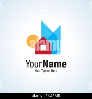 Ihren Platz unter der Sonne Wohnungsbau Grafikdesign Logo Symbol Stock Vektor