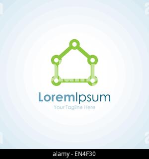 Haus-Schaltung integriert abstrakte Technologie einfache Firmenlogo Symbol Stock Vektor