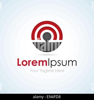 Zirkular Radio Welle Muster elegant einfaches Geschäft Symbol logo Stock Vektor
