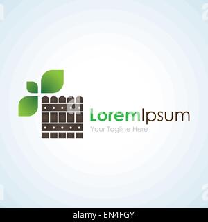 Grüne, umweltfreundliche Art Zaun einfaches Geschäft Symbol logo Stock Vektor