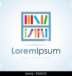 Bücher in den Regalen bunte set einfaches Geschäft Symbol logo Stock Vektor