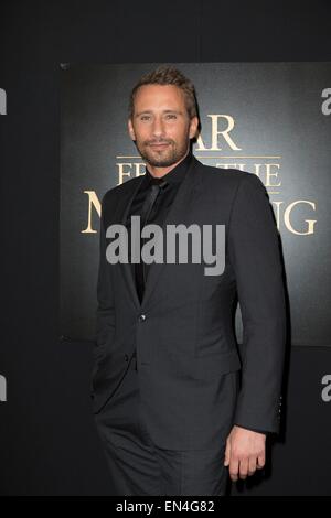 New York, NY, USA. 27. April 2015. Matthias Schoenaerts im Ankunftsbereich für FAR FROM THE MADDING CROWD Premiere, The Paris Theatre, New York, NY 27. April 2015. Bildnachweis: Lev Radin/Everett Collection/Alamy Live-Nachrichten Stockfoto