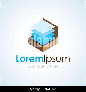 Blaue Dateien im Lager Koffer einfach Firmenlogo Symbol Stock Vektor