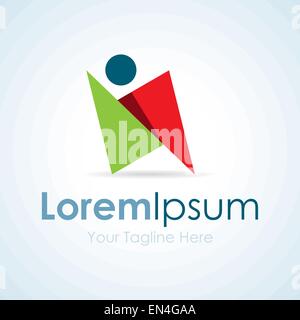 Grafik oben grün und rot unten einfache Firmenlogo Symbol Stock Vektor