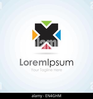Bunte Buchstaben X Zeichen einfaches Geschäft Symbol logo Stock Vektor