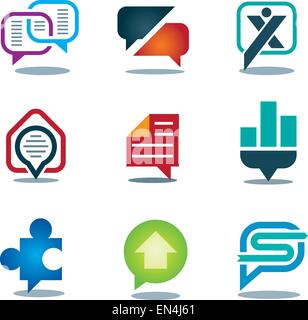 Neue Chat-Gespräch Nachrichtensymbol set Jugend soziales Netzwerk Stock Vektor