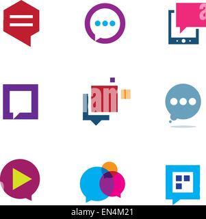 Social-Community teilen und Interaktion-Chat Logo Blase Nachrichtensymbol Stock Vektor
