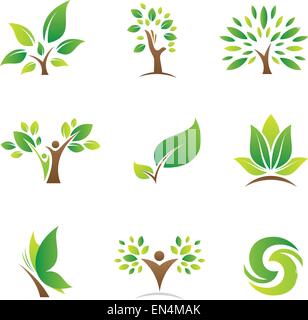 Baum des Lebens-Logos und icons Stock Vektor