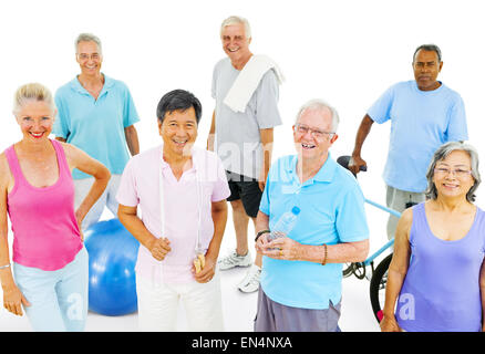 Ältere Erwachsene trainieren Stockfoto