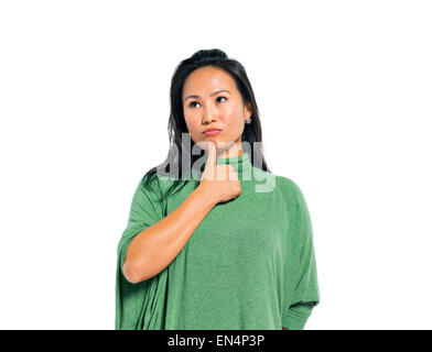 Ein Junge Casual Asiatin denken Stockfoto