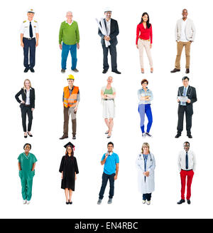 Gruppe von unterschiedlichen bunten fröhlichen Menschen Stockfoto