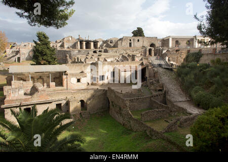 Vor fast 2.000 Jahren wurde die Stadt Pompeji von einem Ausbruch des Vesuv zerstört. 20.000 Einwohner von Pompeji und Herculaneum 4.000 Bürger starben. Stockfoto