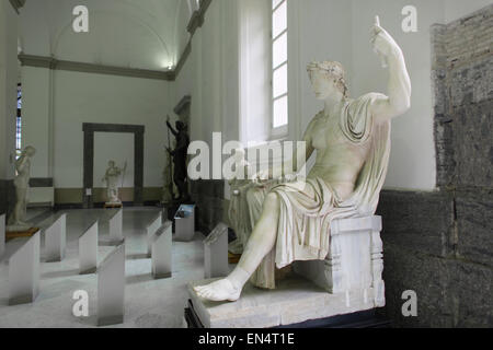 alte römische Kunst im Archäologischen Nationalmuseum in Neapel Stockfoto