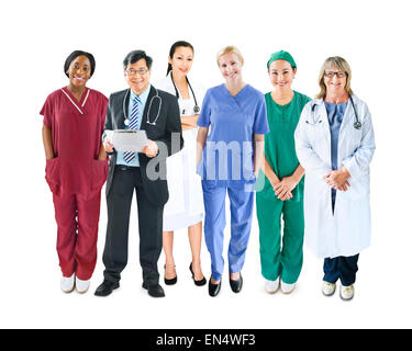 Diverse multiethnischen fröhlich Ärzteteam Stockfoto