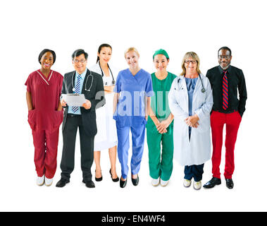 Diverse multiethnischen fröhlich Ärzteteam Stockfoto