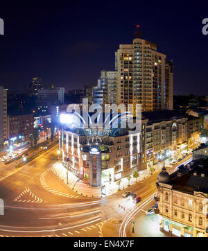 Stadt Kiew - die Hauptstadt der Ukraine. Areal Nachtansicht Stockfoto