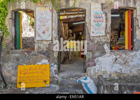 Ruine Rock Cafe Eingang Dominica West Indies Stockfoto