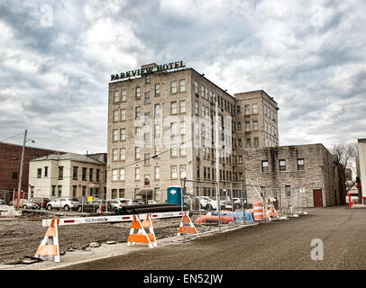 Syracuse, New York, USA. April 26,2015. Historische Parkview Hotel. Ursprünglich erbaut als eine ärztliche Kunst bauen im Jahr 1926 Stockfoto