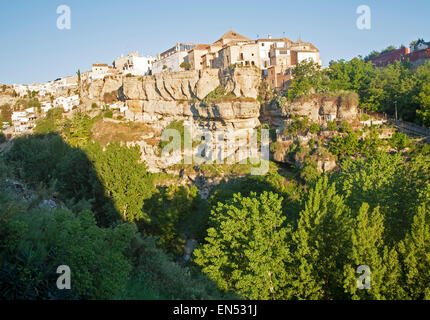 Fluss Tajo Schlucht Kalksteinfelsen, Alhama de Granada, Spanien Stockfoto