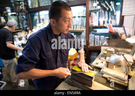 Sushi-Messer-Shop in Tokyo Stockfoto