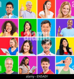 Gruppe von Multi ethnischen Menschen posieren. Stockfoto