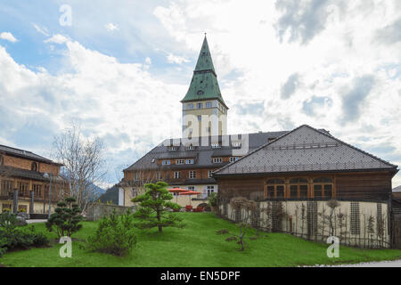 Fassade des Luxus Hotel Elmau königlichen Palast, der offizielle Spielstätte der einflussreichsten Politiker auf G7-Gipfel 2015 sein wird. Stockfoto