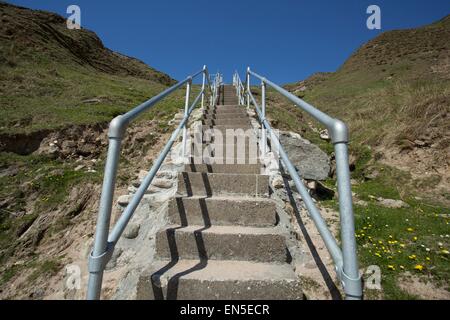 Die Schritte der Silver Strand Beach in Glencolmcille, Co. Donegal, Irland Stockfoto