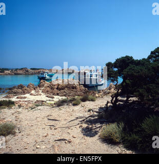 Urlaub in Nordsardinien Auf der Insel Budelli, Italienisch 1970er Jahre. Urlaub im Norden Sardiniens auf der Insel Budelli, Italien Stockfoto