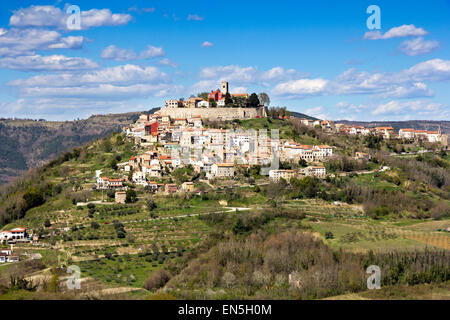 Motovun, eine kleine malerische mittelalterliche Stadt in Istrien, Kroatien Stockfoto