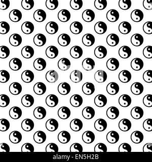 Yin Yang schwarz weißen Taoismus Balance Schriftzeichen Tao Hintergrundmuster Textur Stockfoto